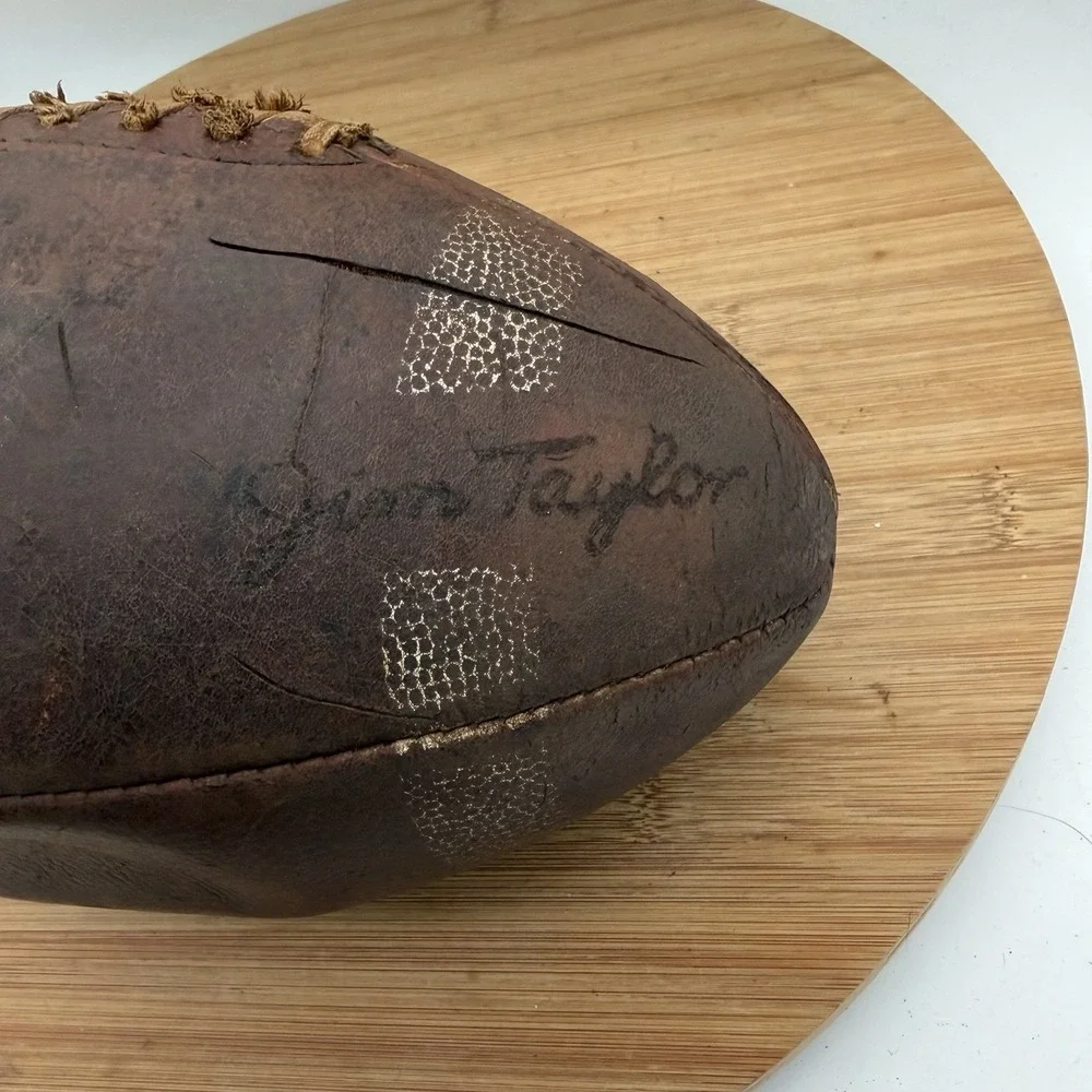Vintage Spalding Jim Taylor S63 Leather Football Packers HOF  Display/Decor Will